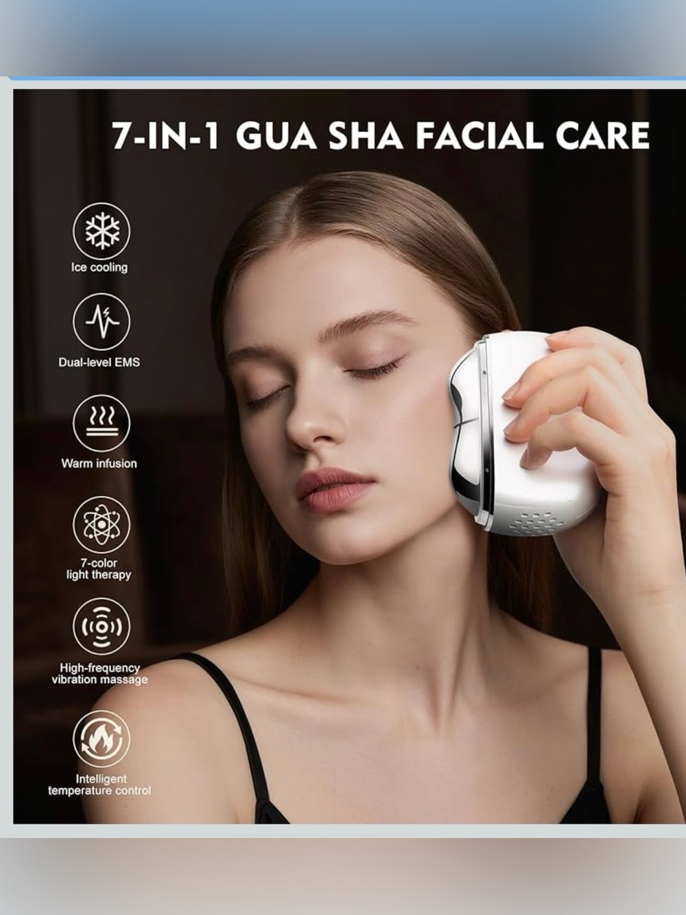Facial massager 7-in-1 color LED light therapy for face